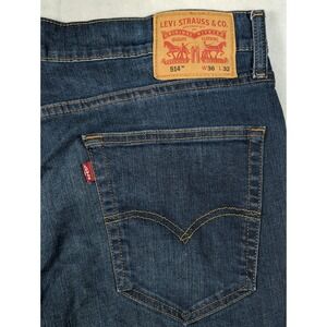 Levi's 514 Straight Fit Classic 5-pocket Jeans Dark Blue Wash Mens Size 36